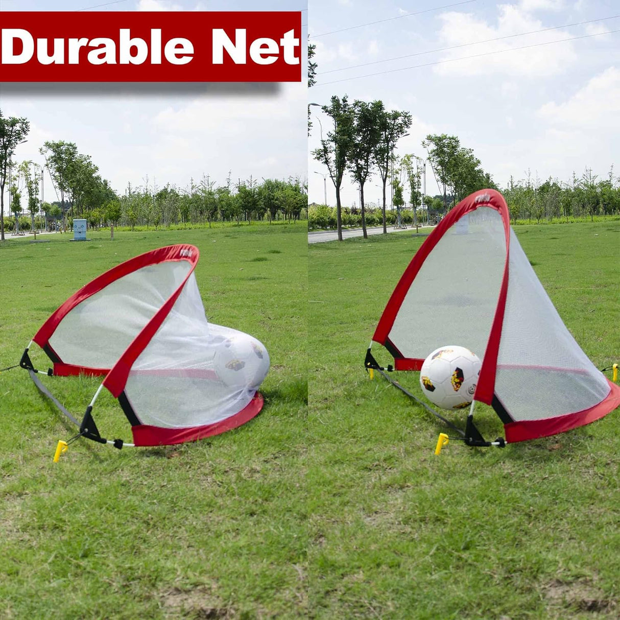 porayhut Red de fútbol desplegable para niños juego de dos
