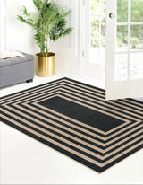 Alfombra moderna geométrica de yute para exterior Lahome
