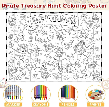 Póster para Colorear de Piratas Jumbo, Diversión y Aventura