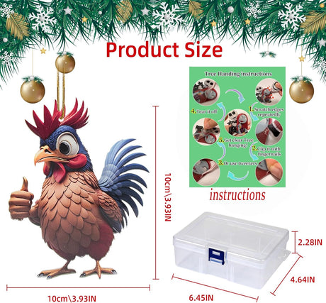 Colgante Adorno de Gallo, 6 PZS Acrílico, 10cm, para Decorar