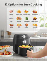 Freidora de aire COMFEE 2.2 qt, 12 menús, control de tiempo