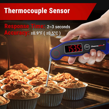 Termómetro de cocina ThermoPro TP19, digital, impermeable, rápido