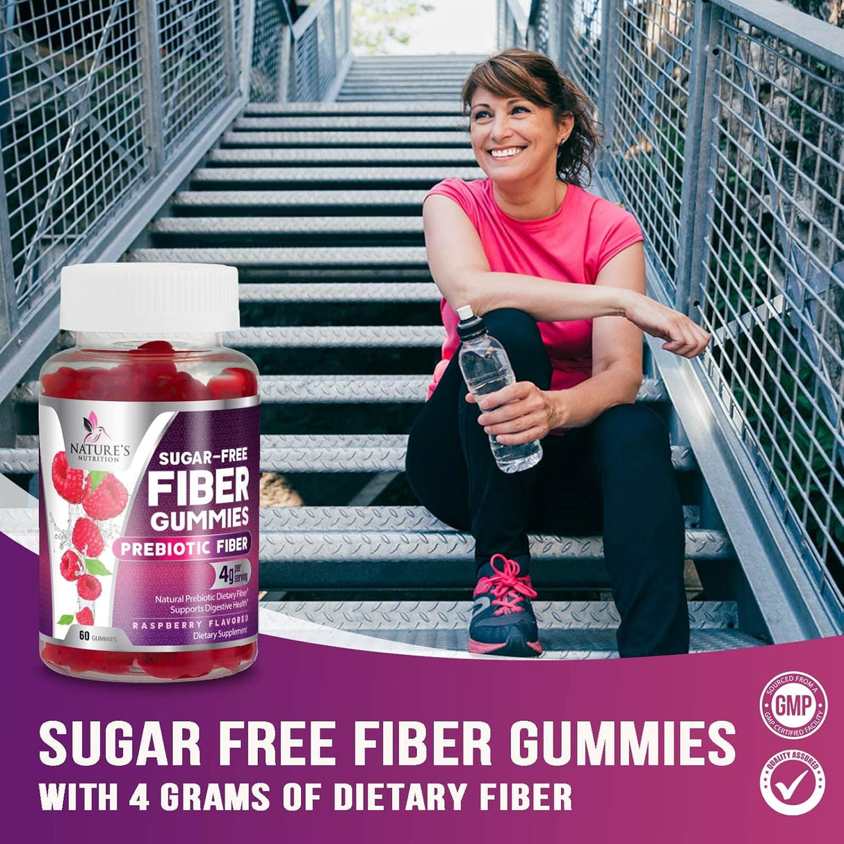 Suplemento de fibra sin azúcar para adultos Nature's Nutrition