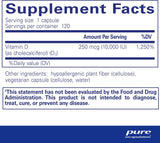 Vitamin D3 250 mcg Pure Encapsulations - 120 Cápsulas
