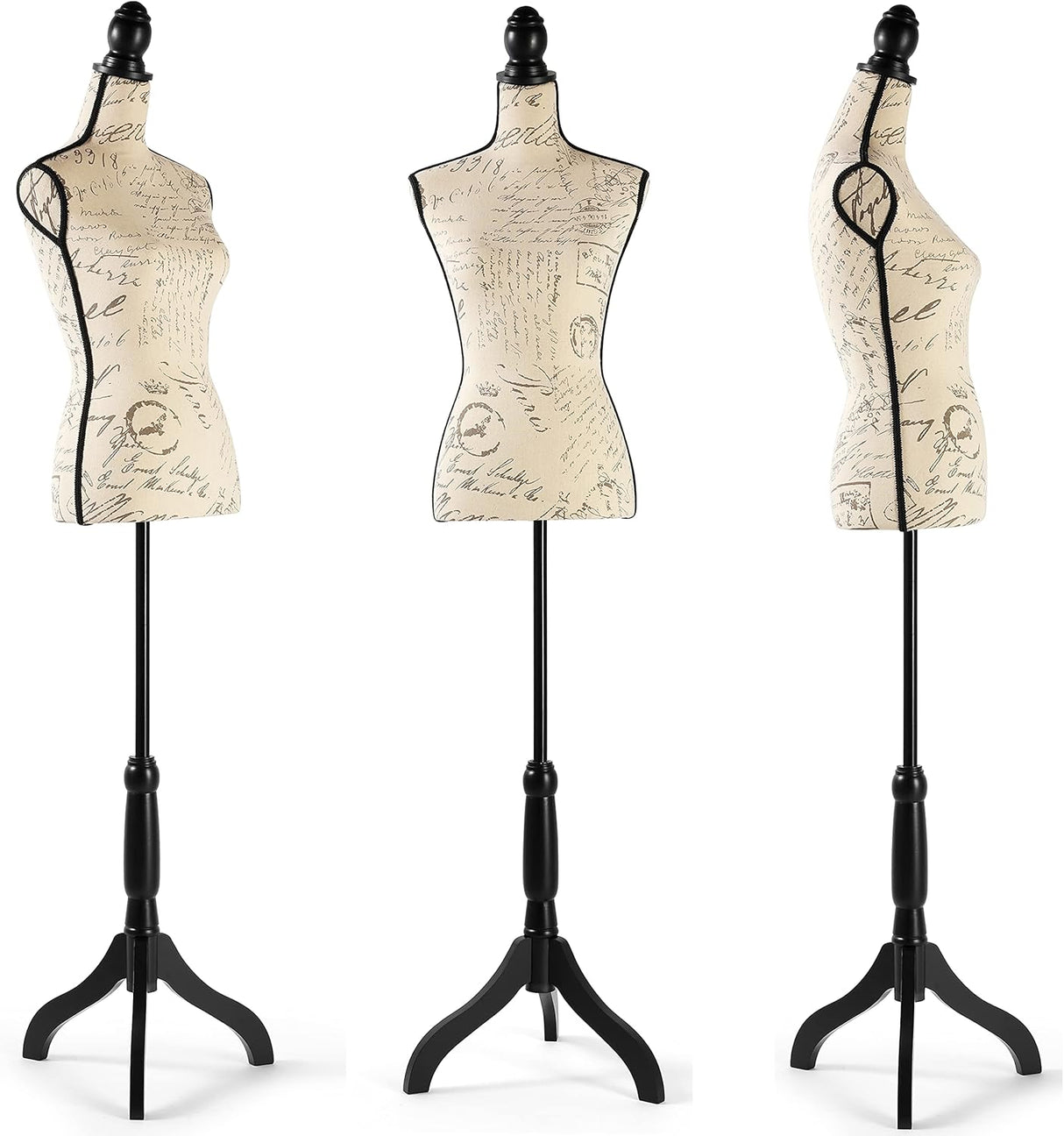 Maniquí Femenino con Base Tripode, Altura Ajustable, Modelo X