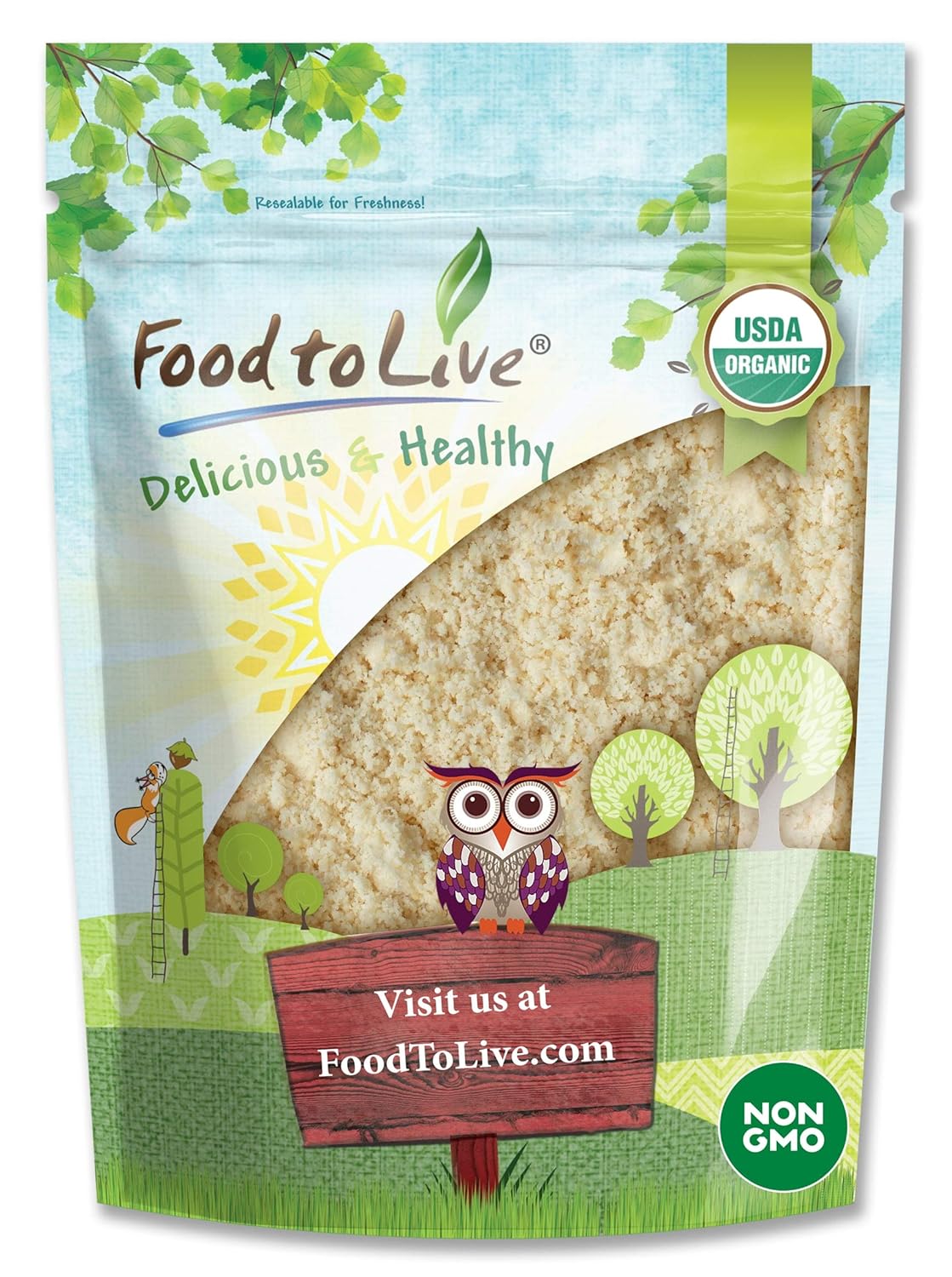 Harina de Anacardo Orgánica Food to Live 1 lb, Natural, Vegan