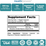 Suplemento B-3 Nicotinamide 500 mg 100 caps