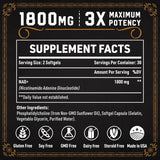 Suplemento Liposomal NAD 1800 MG, Energía y Reparación, 60 Cápsulas