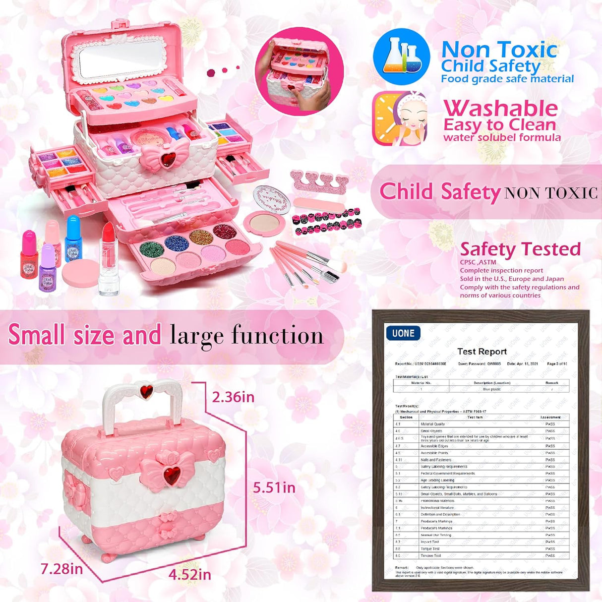 Kit de Maquillaje para Niñas - Juguete No Tóxico, Lavable