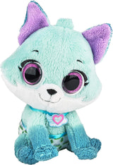 Peluche de animal de gato azul con ojos brillantes