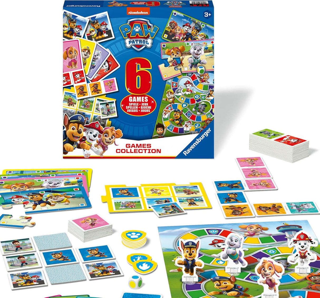 Compendio de Juegos Paw Patrol Ravensburger 6 en 1 para Niños