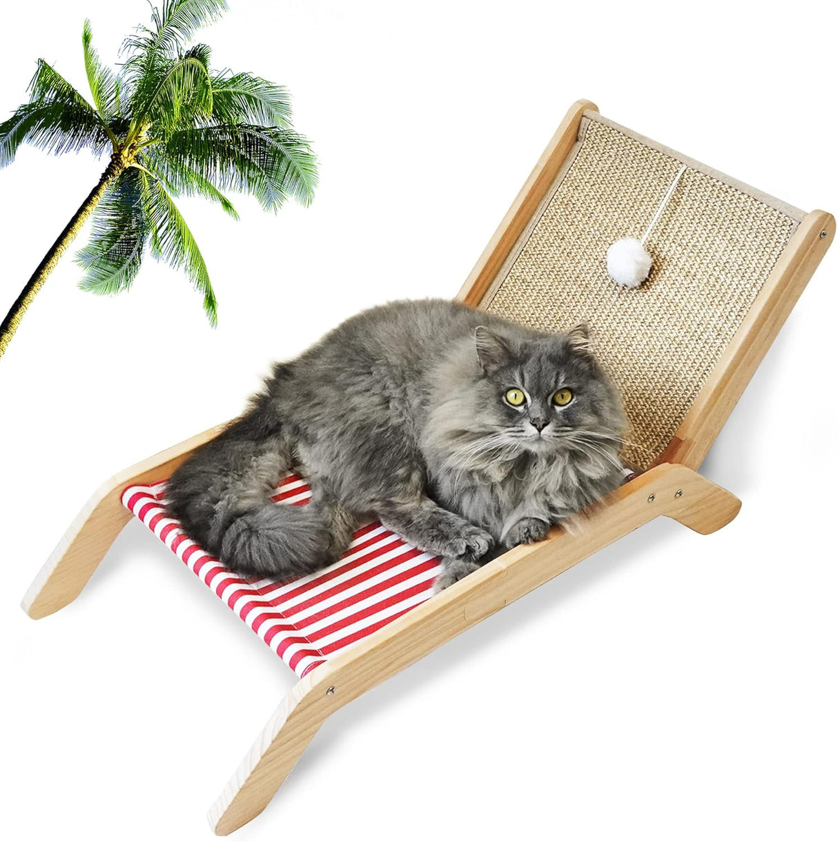 Hamaca para gatos con rascador de sisal duradero