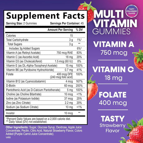Gomitas Multivitamínicas Adultos, Salud Inmunológica, 90 Uds