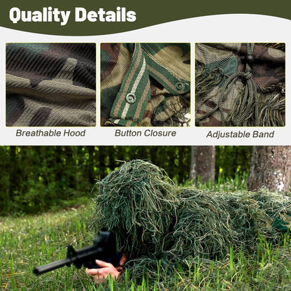 Traje Ghillie 5 en 1 MOPHOTO, Camuflaje, Unisex M/L/XL/XXL