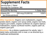 Bronson Vitamina D3 10,000 IU Orgánico 360 Comprimidos
