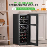 Enfriador de vino NutriChef PKCWCDS182, doble zona, 18 botellas