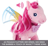 Peluche Pegasus Barbie, 11 con sonido y accesorios de pelo