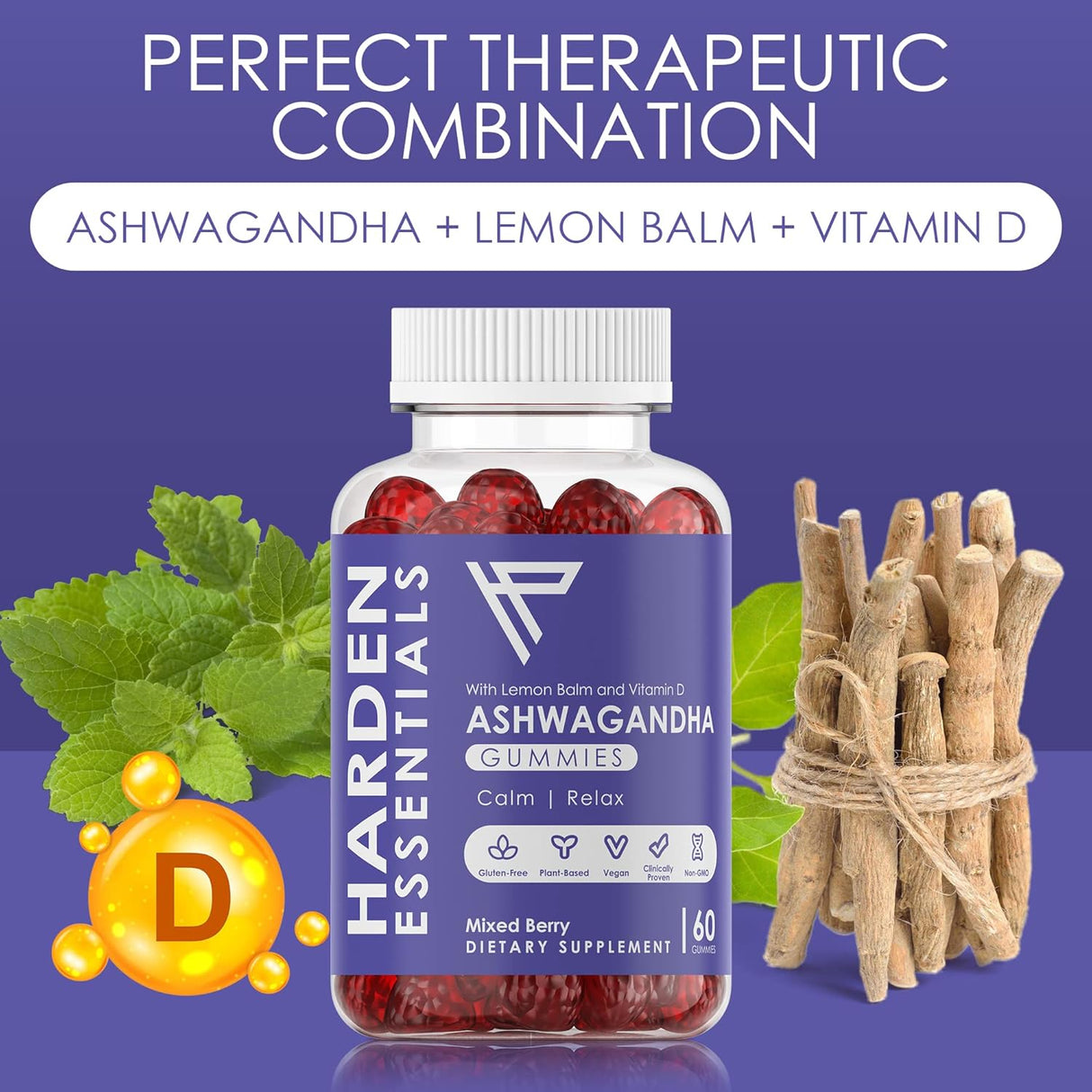 Gomitas KSM-66 Ashwagandha - Vegan, Sin Gluten, 750mg (60)