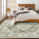 Alfombra Lavable 8x10 LIVEBOX Vintage Tribal Medallón Distressed