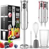 Batidora de inmersión 3 en 1, 800W, 12 velocidades, accesorios