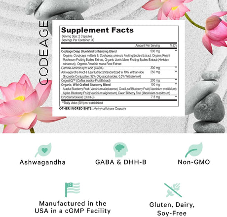 Suplemento Vitaminas  GABA  DHH-B CognatiQ Ashwagandha 60 u