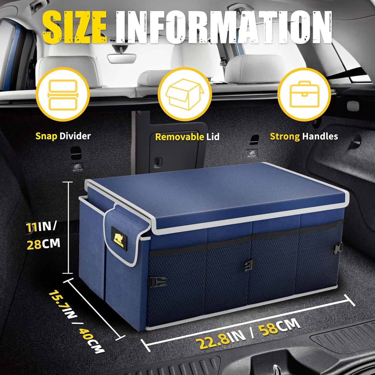 Organizador de Maletero MIKKUPPA 65L Plegable con Tapa