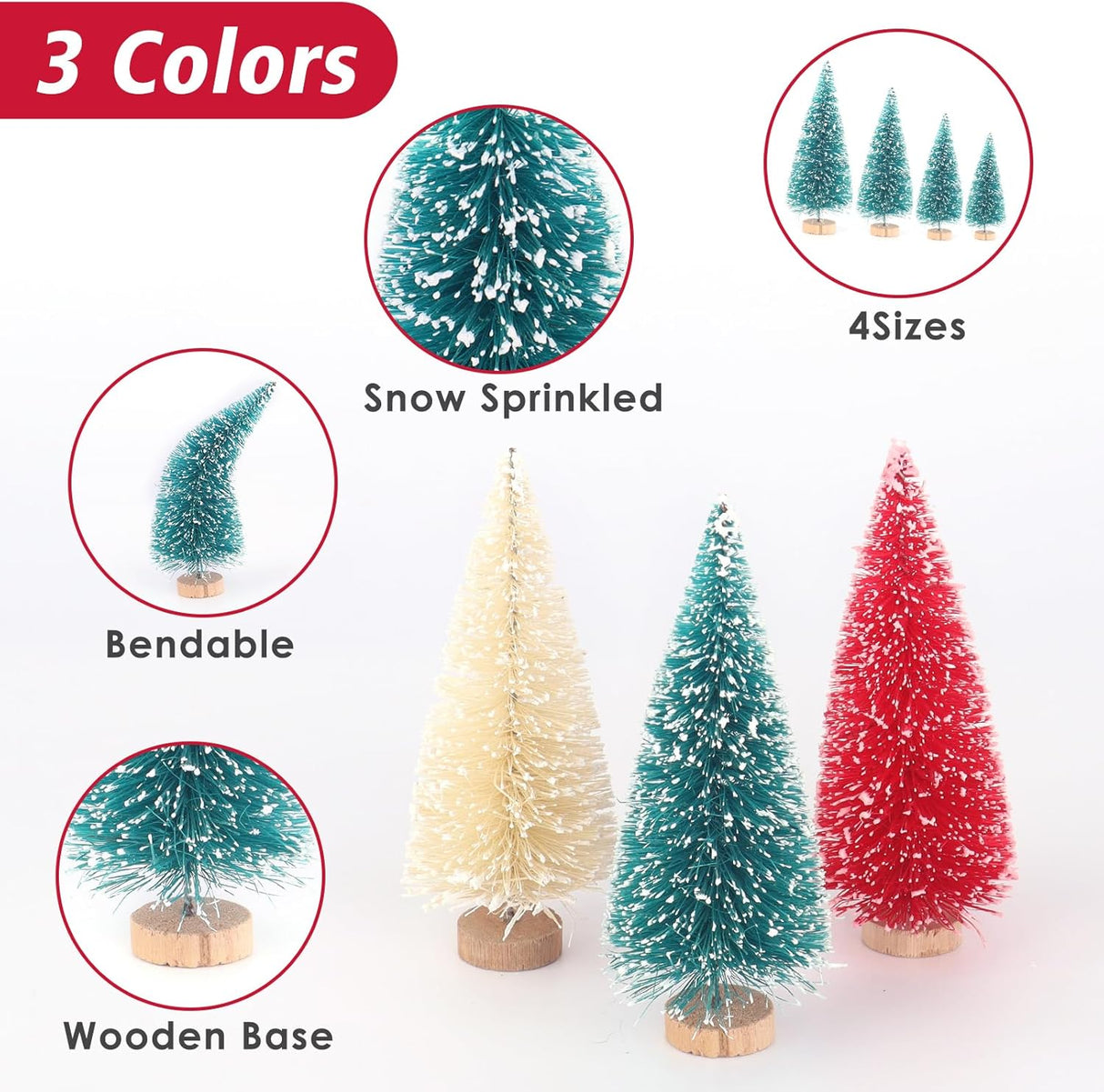 Mini Árboles de Navidad Artificiales 24 Pcs, Decoración Festiva