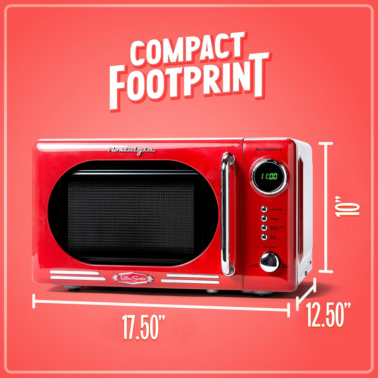 Horno Microondas Nostalgia Retro 0.7 Cu. Ft. 700W LED Digital