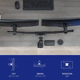 Soporte Doble VESA VIVO, Montaje Horizontal para 2 Monitores, MOUNT-VW02A