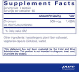 Suplementos Cromo (picolinato) 500 mcg apoyo del metabolismo