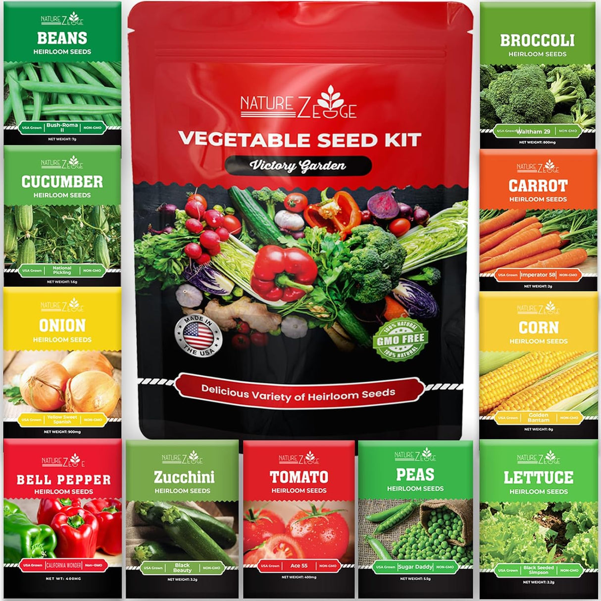 Semillas Herencia 4800 No GMO Variedad de Vegetales y Frutas