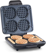Mini Waffle Maker DASH - 4 Moldes, Super Rápido y Antiadherente