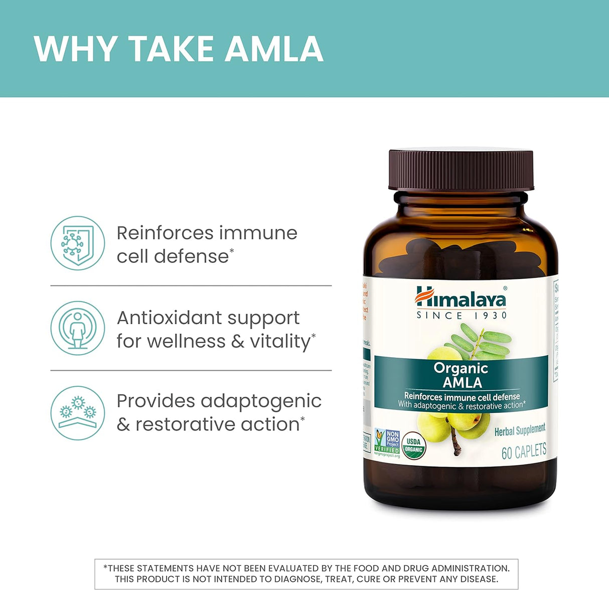 Suplemento Himalaya Antioxidante natural orgánico 60 cápsulas