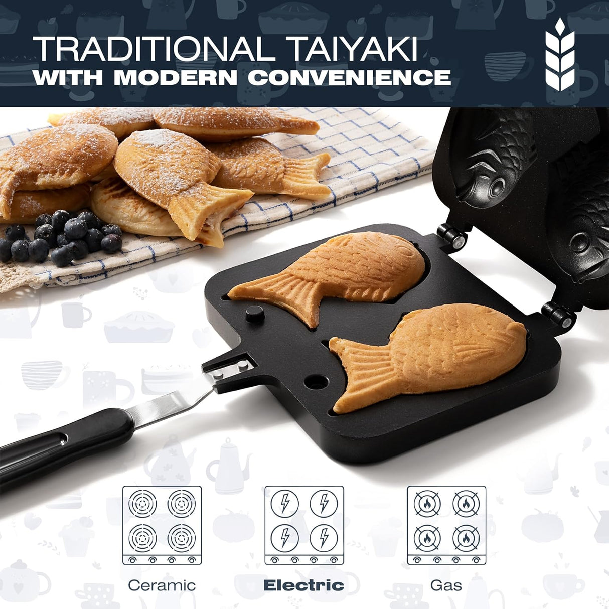 Máquina de Waffles de Pescado KUHA - Antiadherente, Recetas