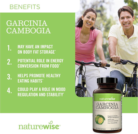 Garcinia Cambogia Naturewise, Extracto Natural 60% HCA, 90 Caps
