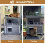 Casa de Gato Exterior GUTINNEEN, Dos Pisos, Resistente al Agua