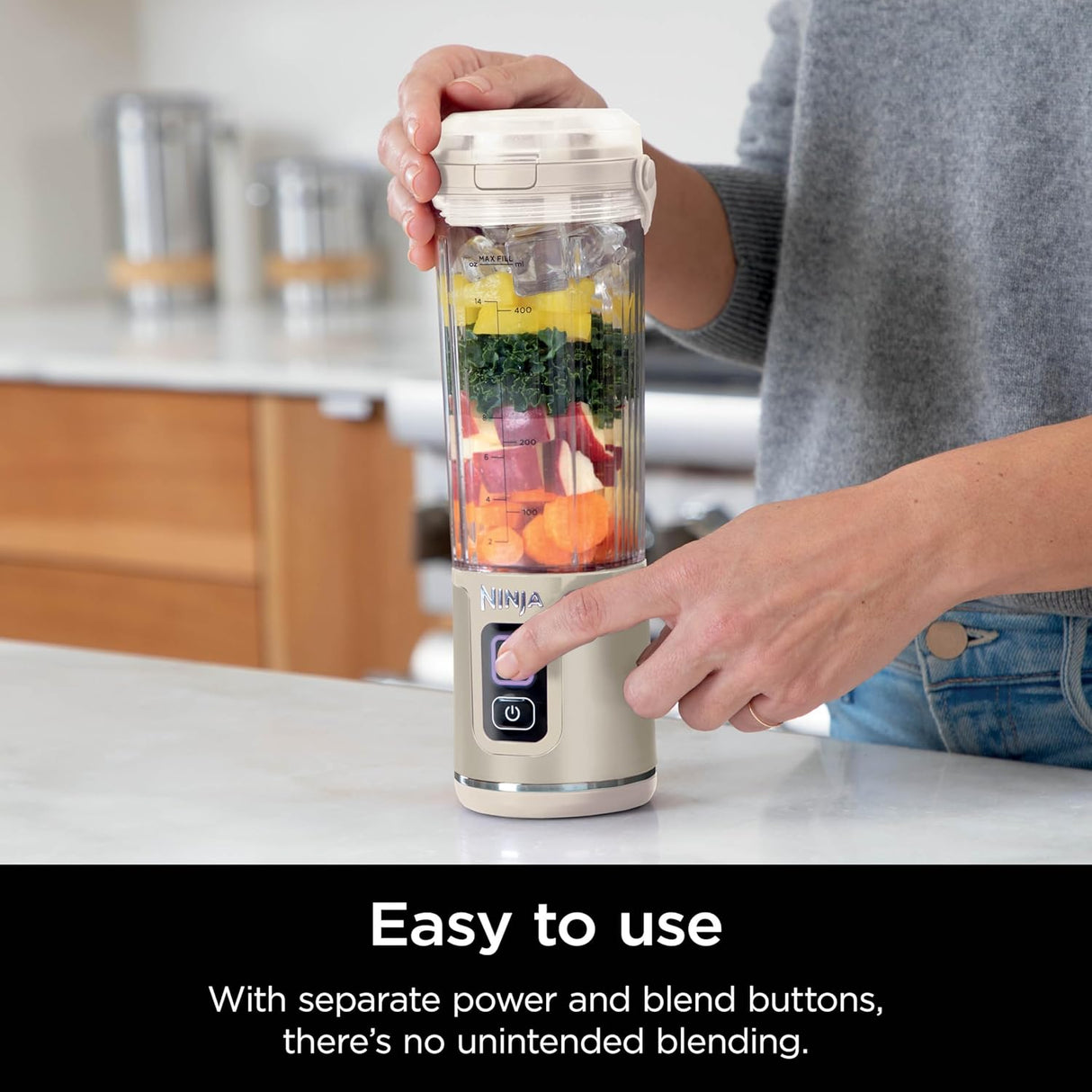 Licuadora Portátil Ninja Blast, USB-C, 18oz, BC151VB