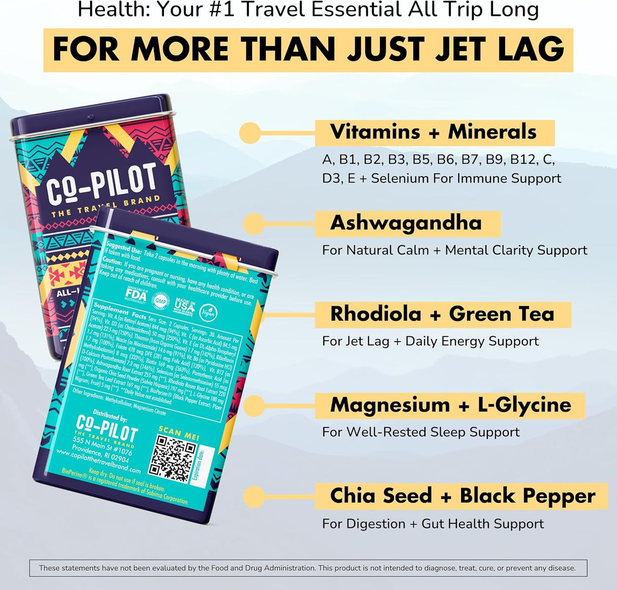 Suplemento 2 Pack: Prevención Jet Lag, Energía y Salud 120ct