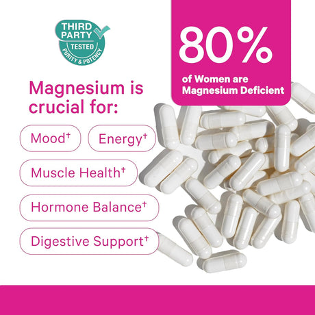Magnesio con Vitamina D Pink Stork para Mujeres 60 caps