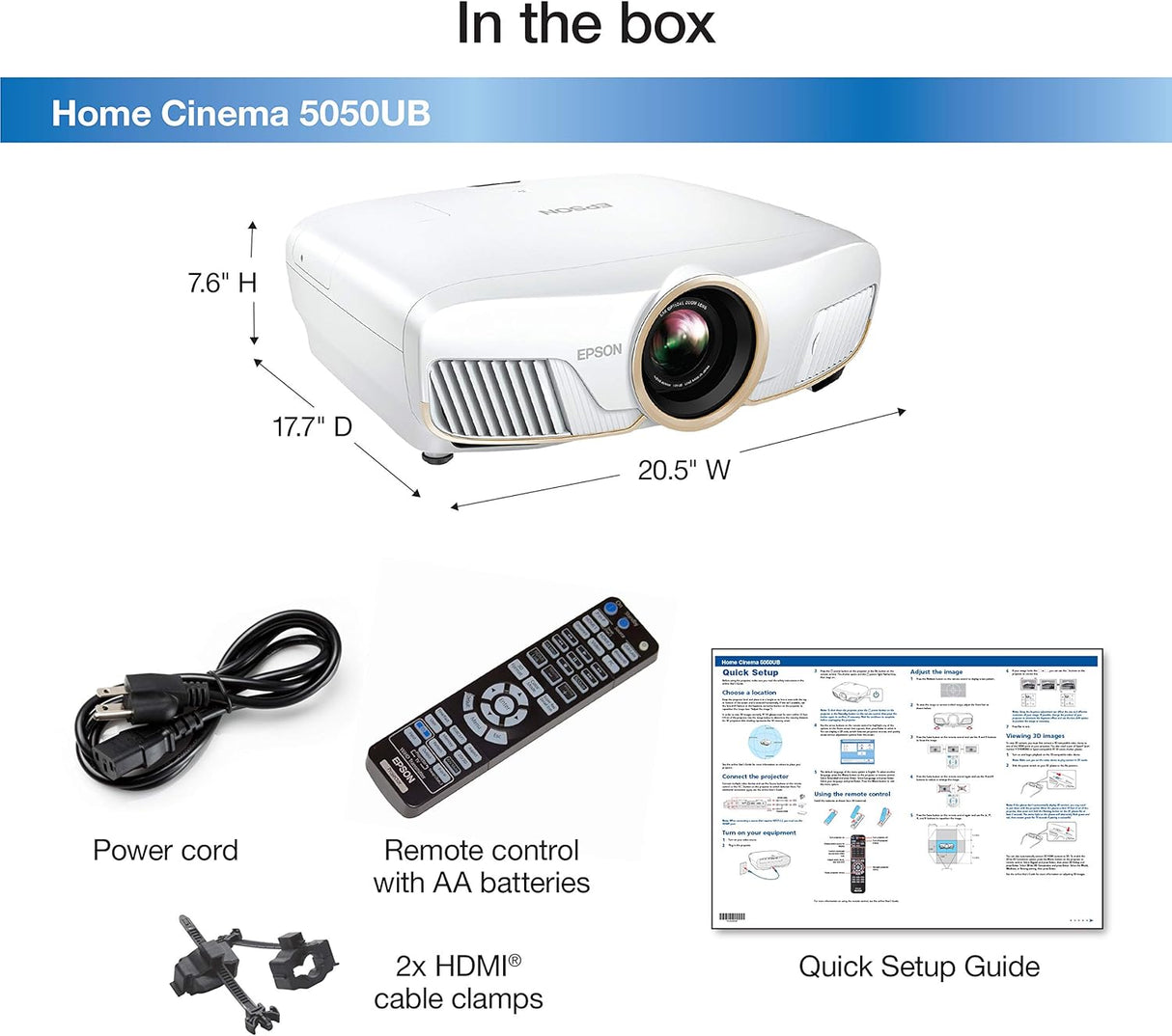 Proyector 4K PRO-UHD Epson, HDR, 3 Chips, Home Cinema 5050UB