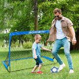 2 porterias de futbol para diversión en patio, de niños