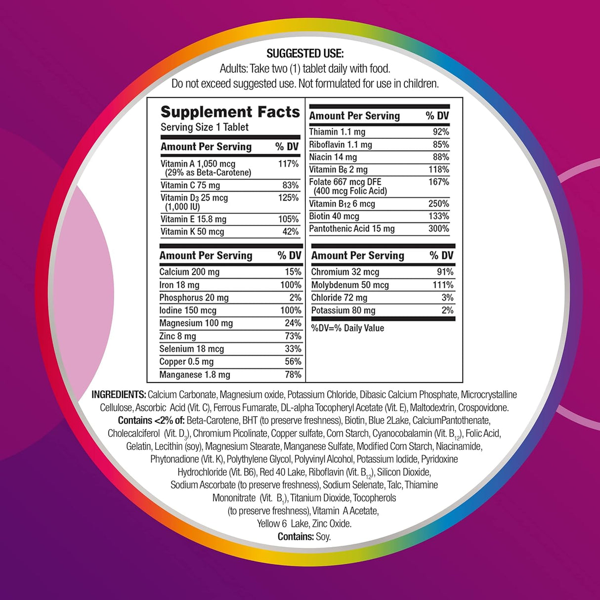 Suplemento Centrum Multivitamínico para mujeres con hierro