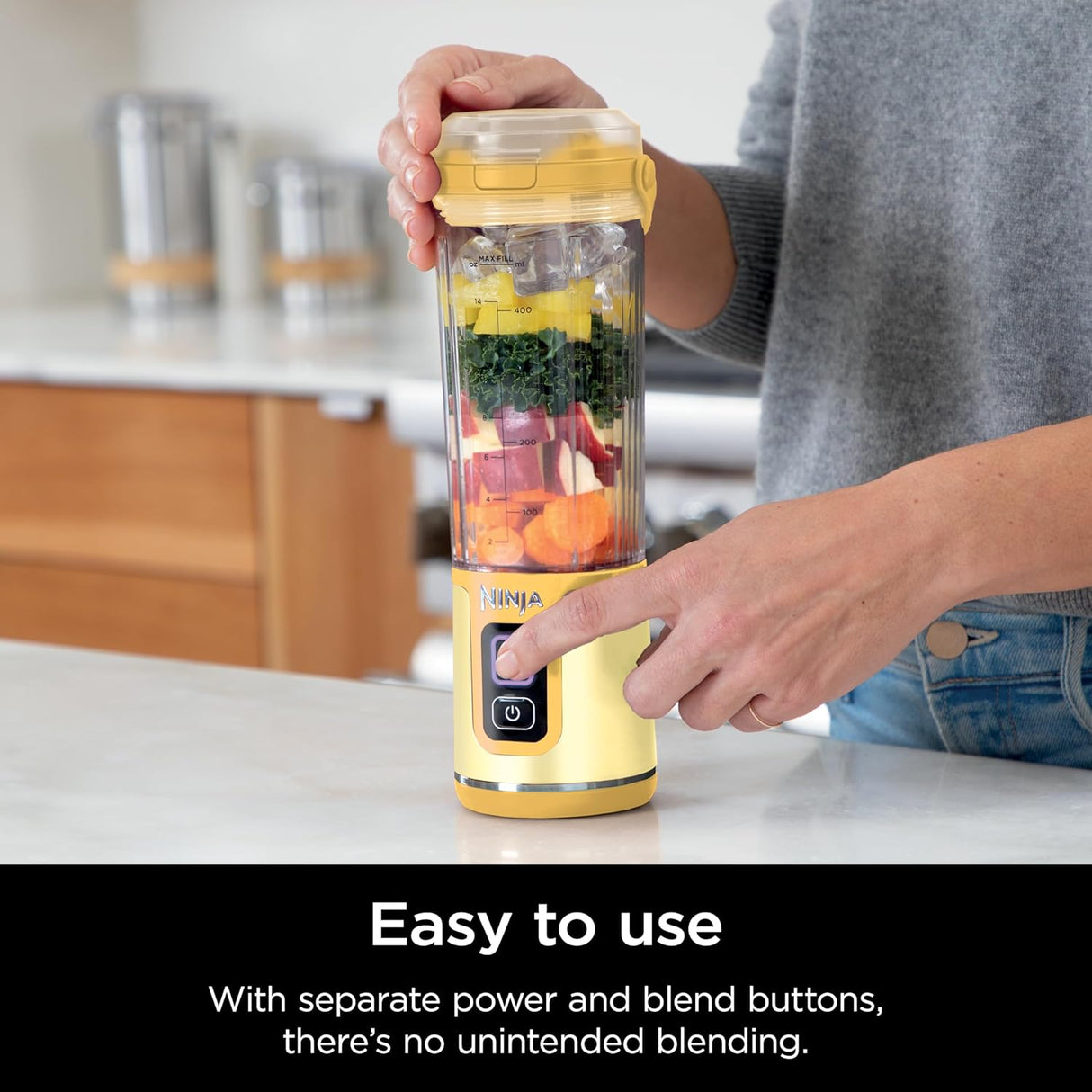 Batidora Portátil Ninja, 18oz, Recargable USB-C, BC151LB