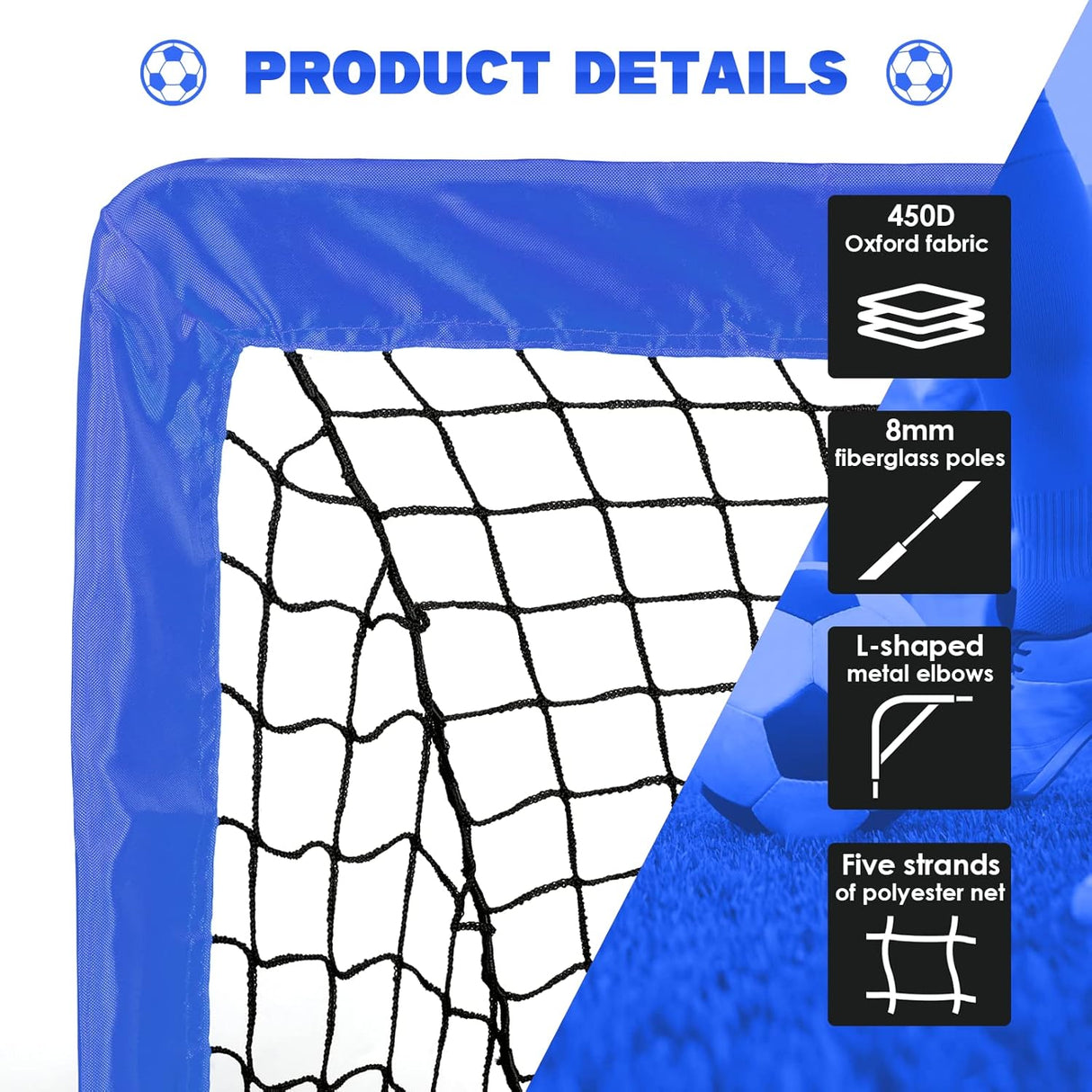 Simple Deluxe Portería de fútbol portátil viene con 2 bolsas