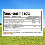 Suplemento de Curcumina de Cúrcuma, 95% Curcuminoides 90 Cáp