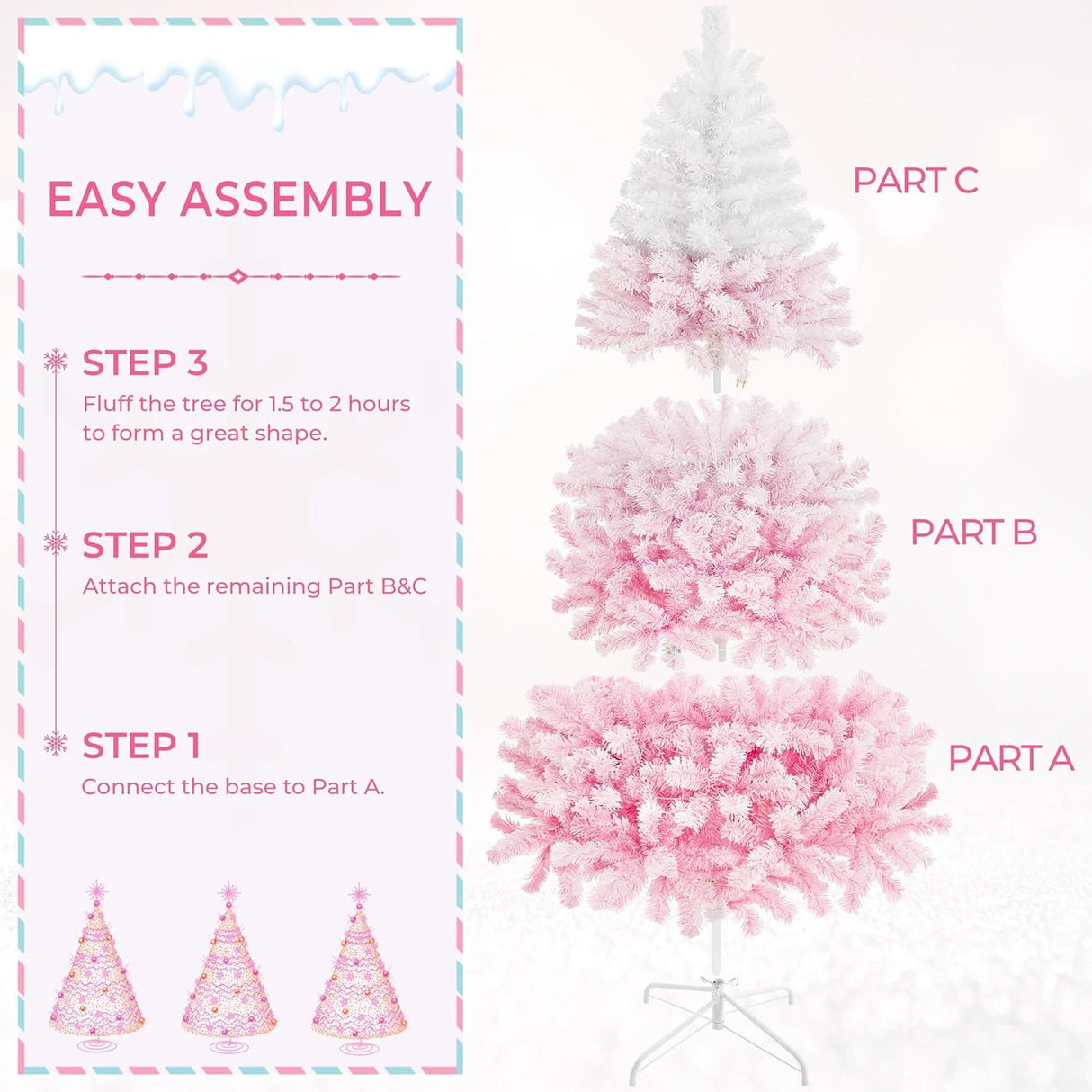 Árbol de Navidad artificial Yaheetech 7.5ft con luces blancas