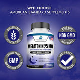 Melatonina 25mg Vegan, 120 Tabletas, L-Theanina, B-6, USA