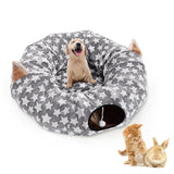 Cama de túnel para gatos con cojín de felpa lavable
