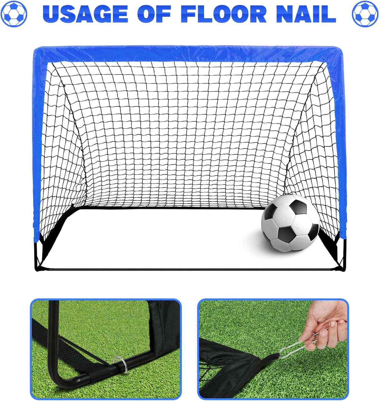 Simple Deluxe Portería de fútbol portátil viene con 2 bolsas