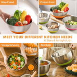 Tazones para mezclar con tapas NUTRICHEF PRTNCFPG9BOWL